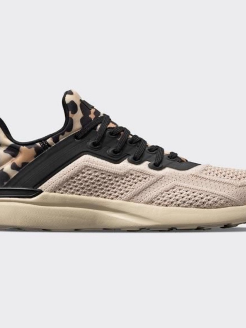 APL Techloom Tracer Sneakers Parchment & Leopard Print Size W 8
